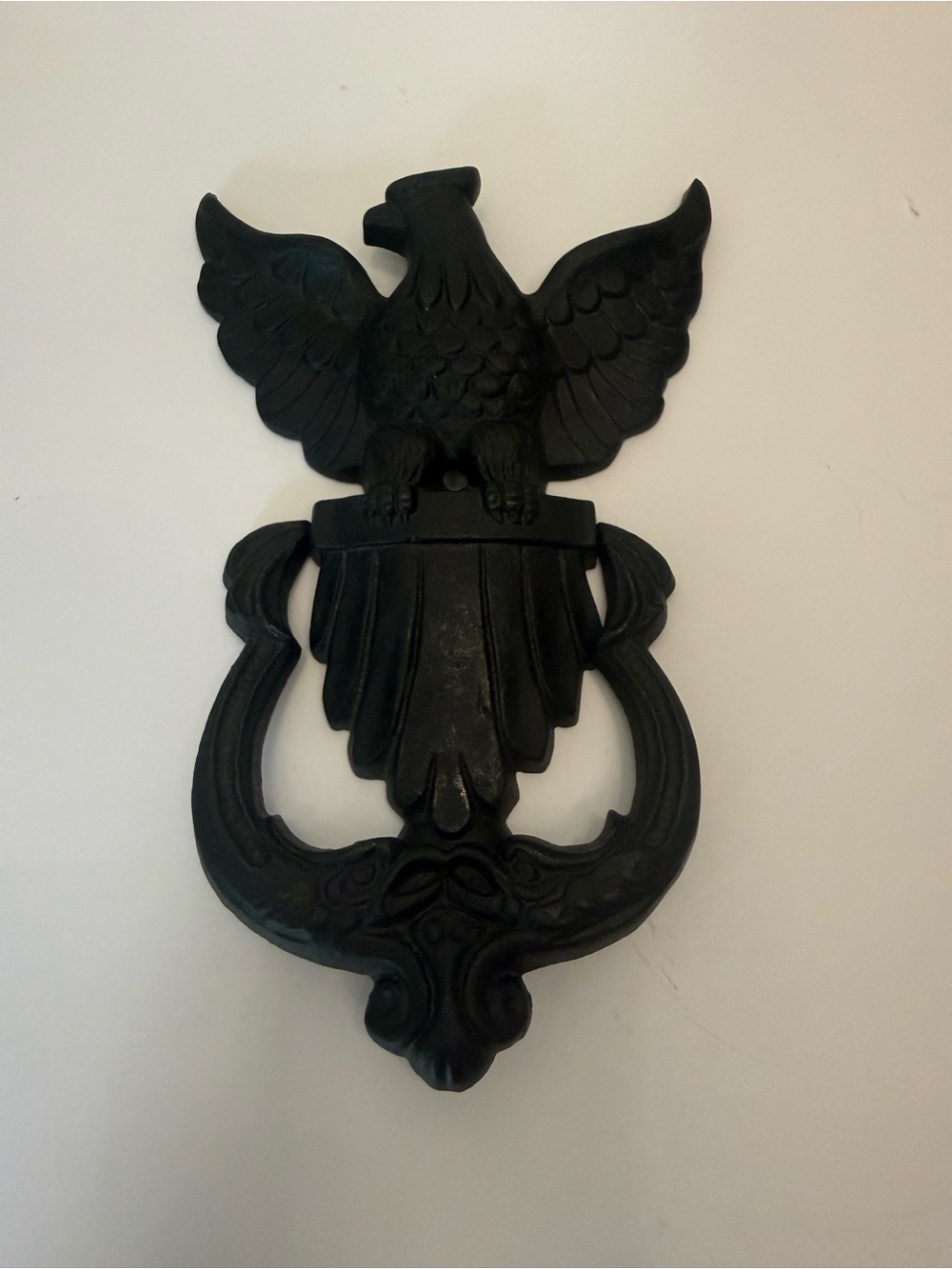 Black cast iron eagle door knocker